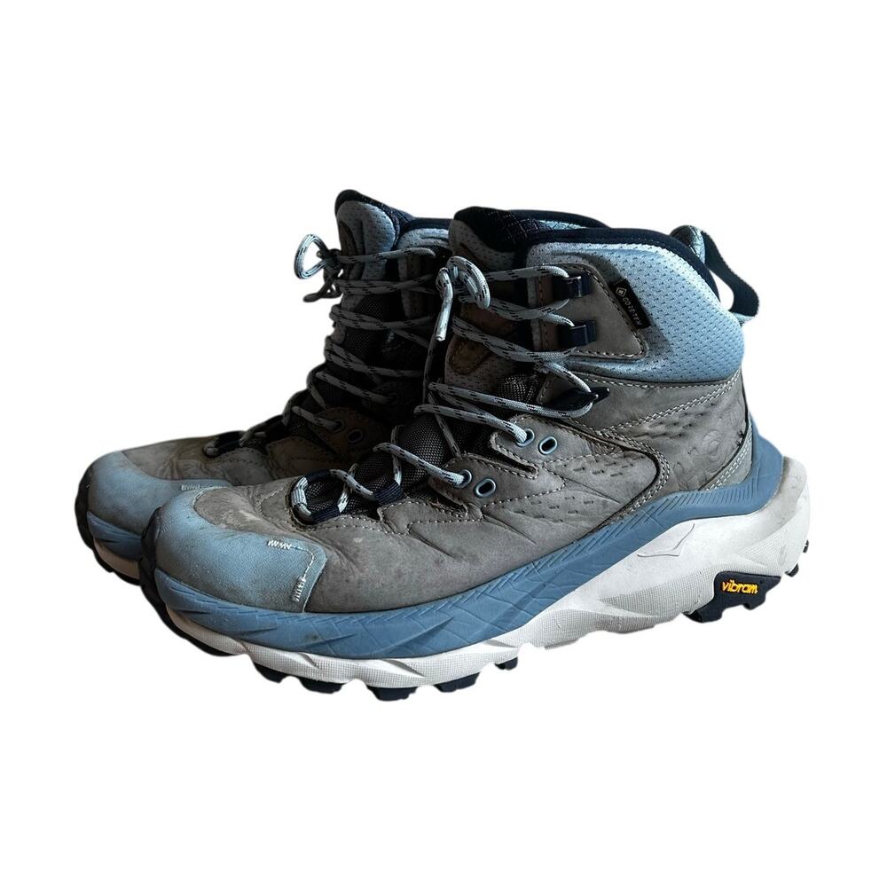 Hoka One One Kaha 2 GTX Waterproof Hiking Boots Women's Gray Blue Size 8